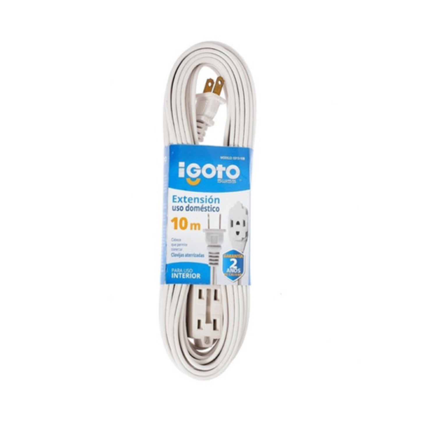 Extensión eléctrica doméstica 10mts. Blanca Igoto