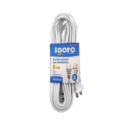 Extensión eléctrica doméstica 5mts. Blanca Igoto