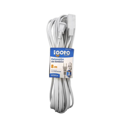 Extensión eléctrica doméstica 8mts. Blanca Igoto