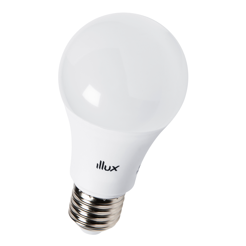 Kit 4 Focos ahorradores LED A19 E27 Luz fría 9.5W Blanco Illux