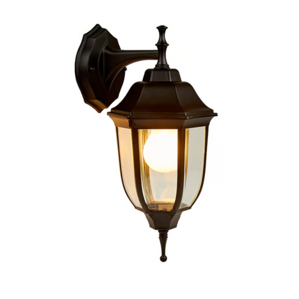 Farol de pared E27 Negro 26W Negro / Cristal Tecnolite