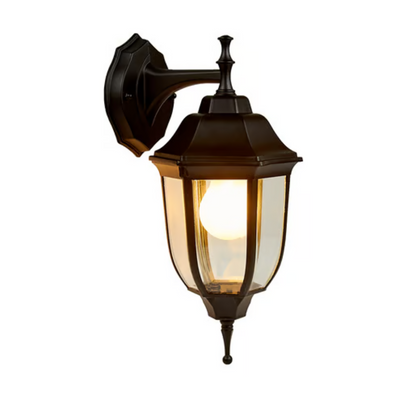 Farol de pared E27 Negro 26W Negro / Cristal Tecnolite