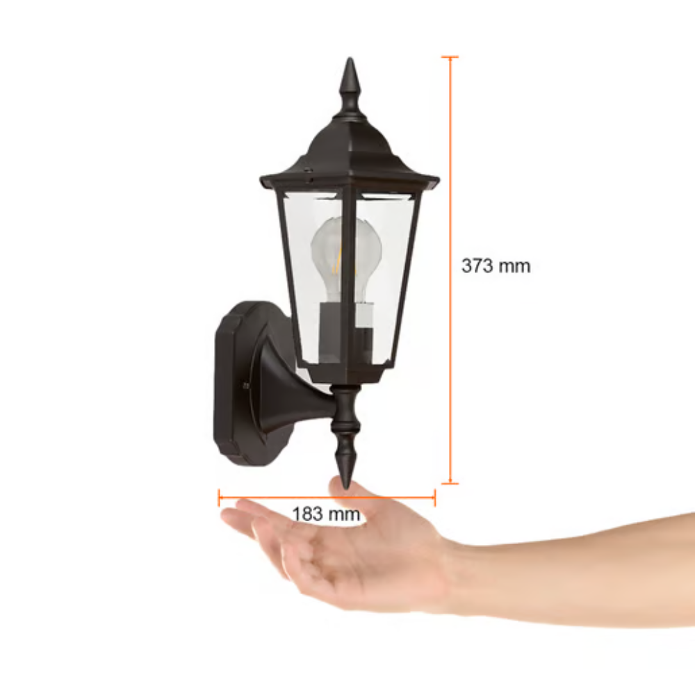 Farol de pared E27 Negro 26W Tecnolite