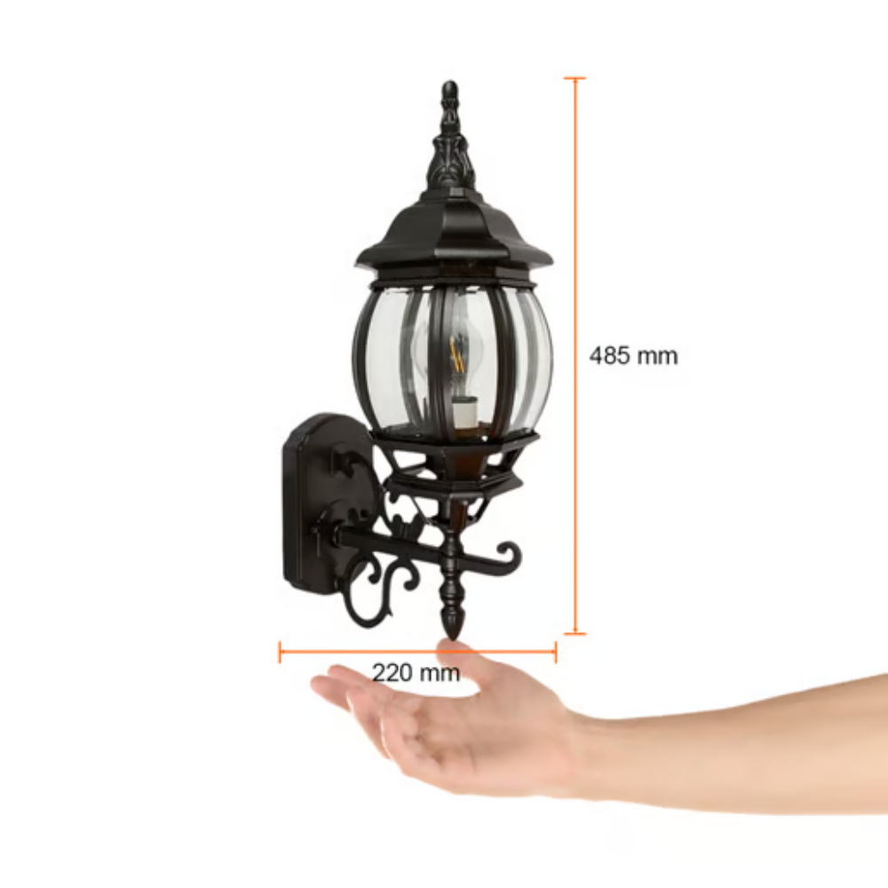 Farol de pared E27 Negro 26W Tecnolite