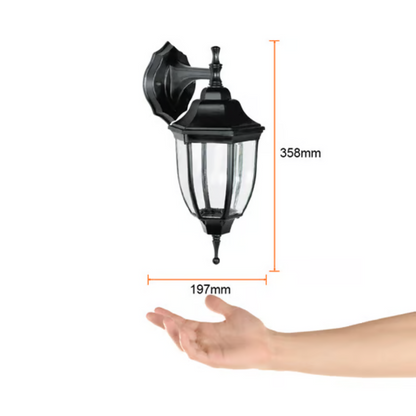 Farol de pared E27 Negro 26W Negro / Cristal Tecnolite