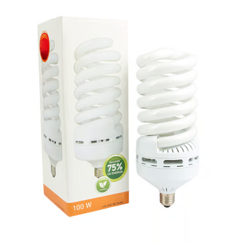 Foco Flourescente Espiral 100W Luz Fría Base E27 Tecnolite