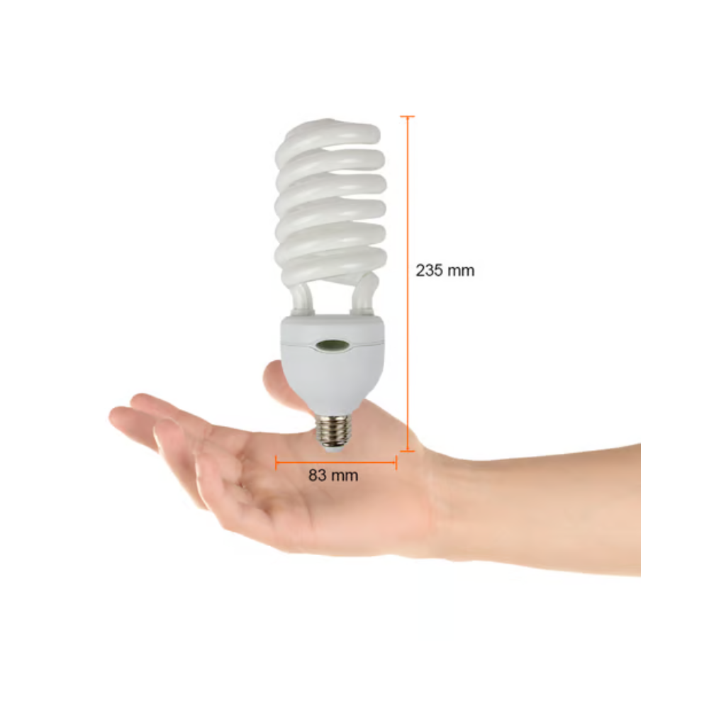 Foco Flourescente Espiral 65W Luz Fría Base E27 Cristal Tecnolite