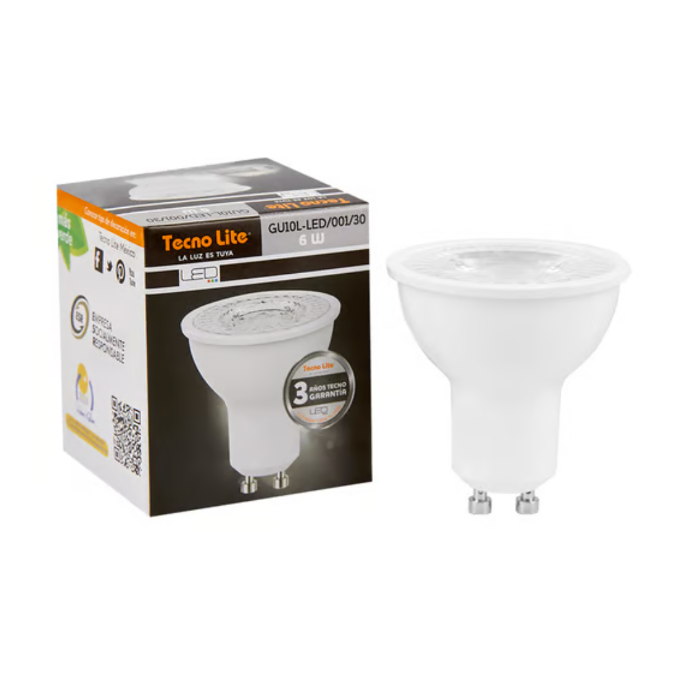 Foco LED 7W Luz Cálida Base GU10 Tecnolite