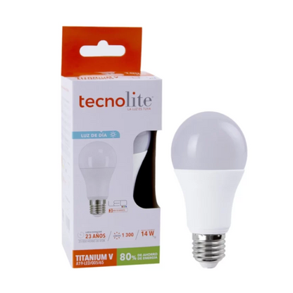 Foco LED Ahorrador A19 14W Luz Fría Base E27 Tecnolite