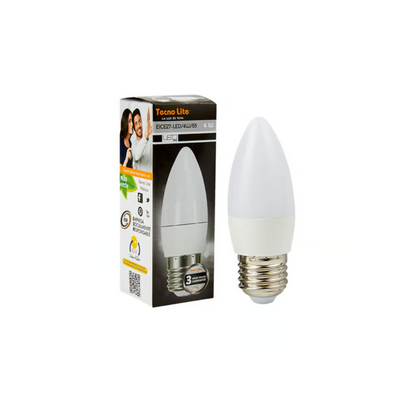 Foco Tipo Vela LED 4W Luz Fría Base E27 Tecnolite