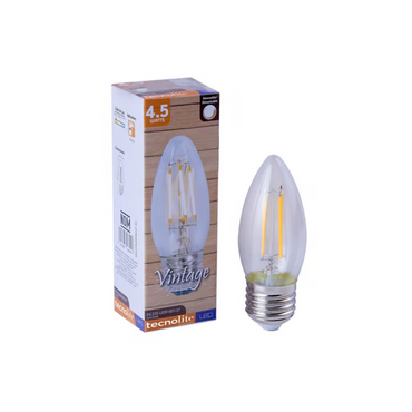 Foco tipo vela E27 Luz Cálida 4.5W Tecnolite