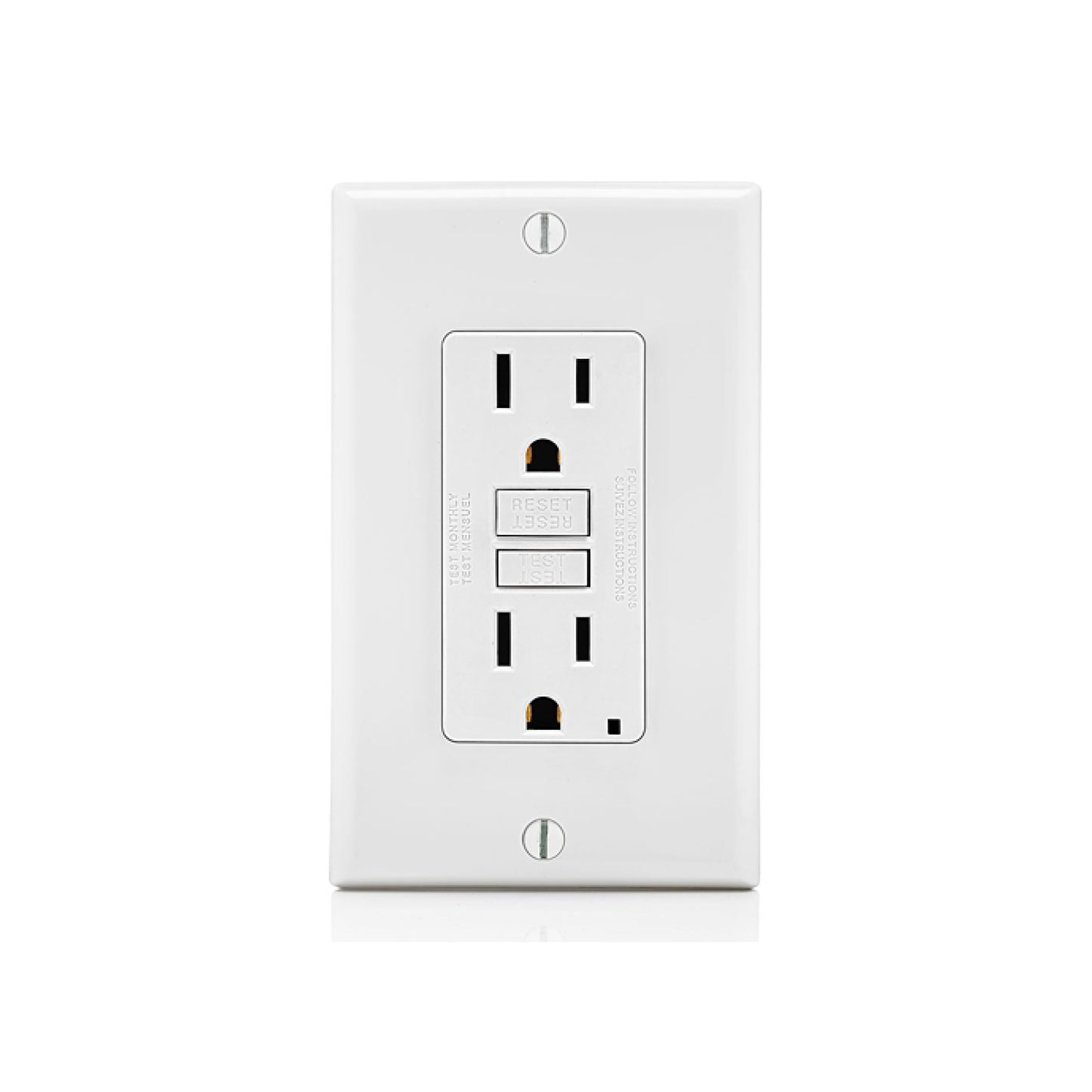 Placa con Contacto Dúplex GFCI 15A Blanco Leviton