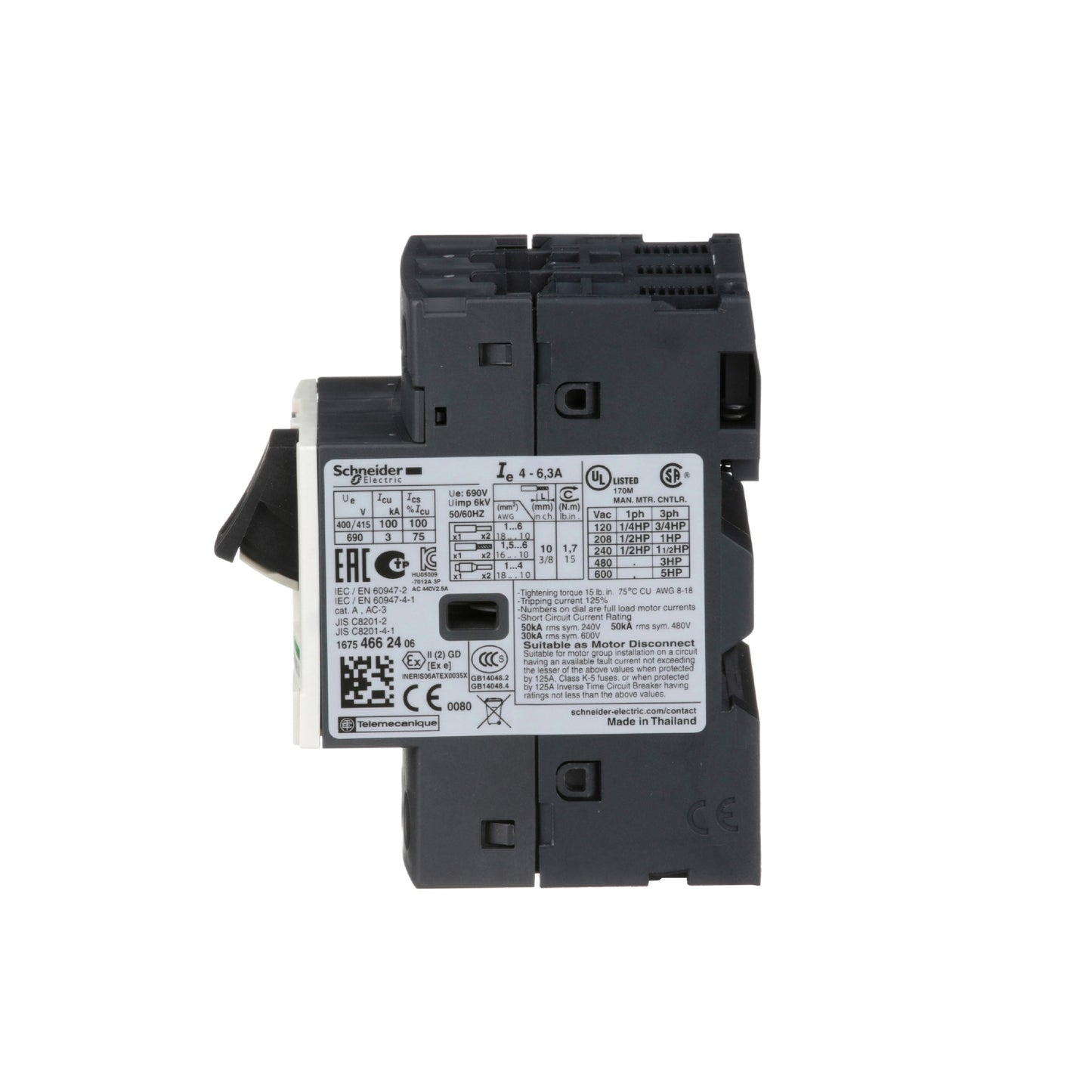Interruptor Motor GV2-Me-9-14 A-3 P 3d-Unidad de Desconexión Termomagnética Schneider Electric GV2ME16