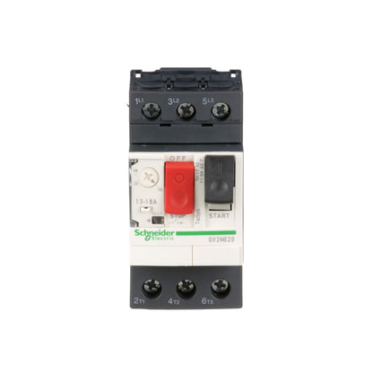 Interruptor de Motor Termomagnético GV2 Ajustable de 13A a 18A, 690 VCA, 3 Polos, 100 kA, Conexión por Tornillo Schneider Electric GV2ME20