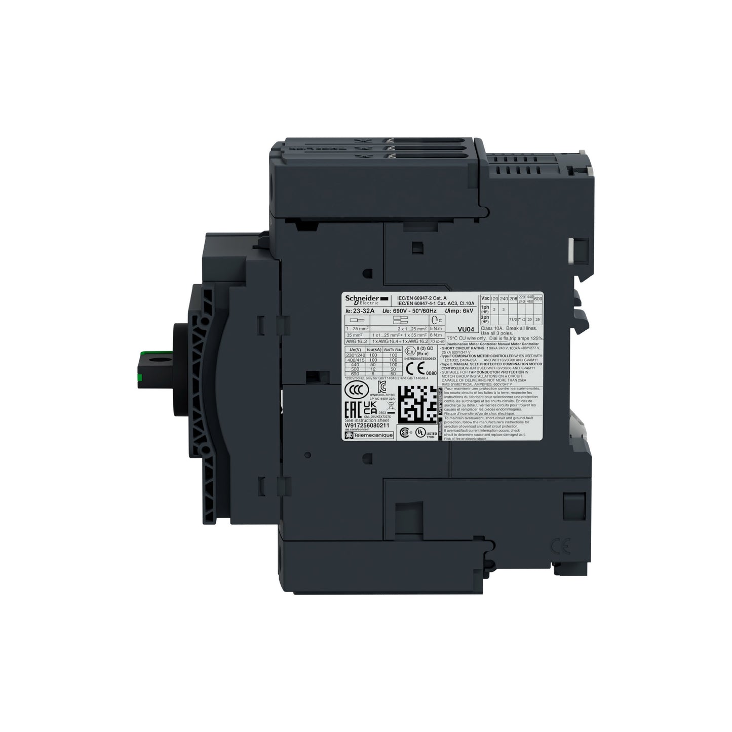 Tesys GV3-Circuit Breaker-Thermal-Magnetic-48…65 A-Everlink Btr Connectors Schneider Electric GV3P65
