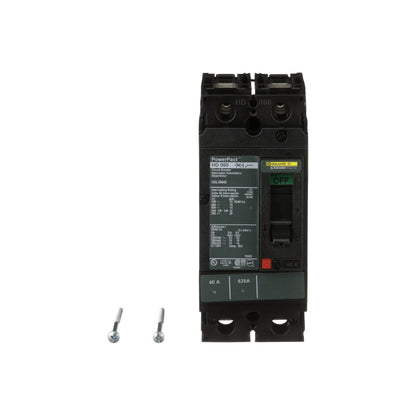Interruptor termomagnético PowerPacT H, de 40A, 2 polos, 18kA a 600V, I-Line Schneider Electric HDL26040
