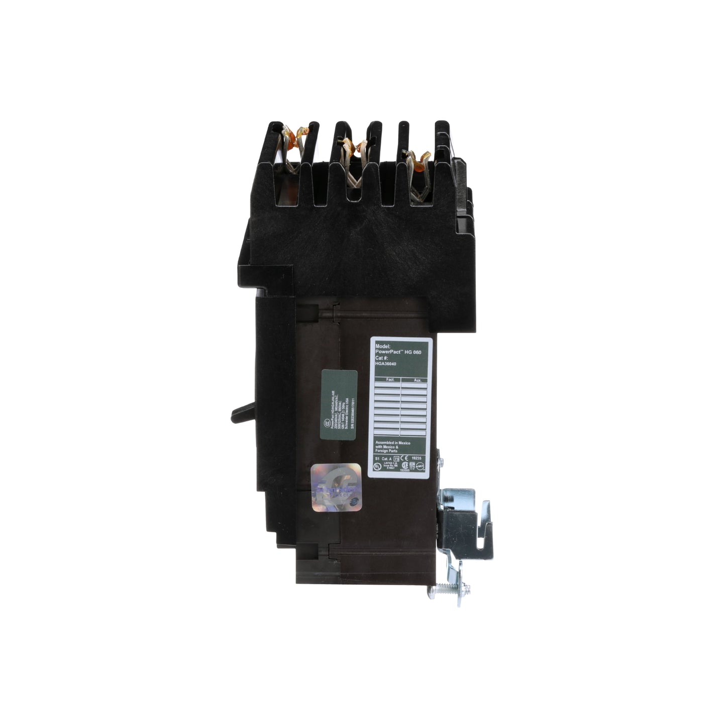 Interruptor termomagnético PowerPacT H, de 40A, 3 polos, 35kA a 600V, I-Line Schneider Electric HGA36040