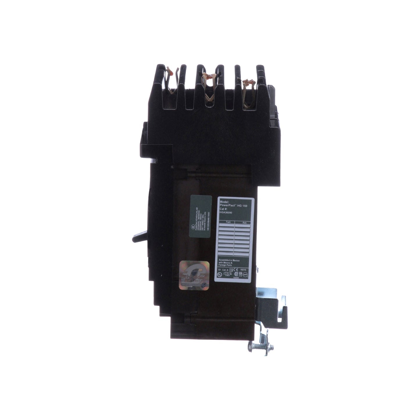 Interruptor termomagnético PowerPacT H, de 90A, 3 polos, 35kA a 600V, I-Line Schneider Electric HGA36090