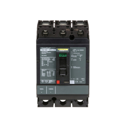 Interruptor termomagnético PowerPacT H, de 150A, 3 polos, 35kA a 600V, I-Line Schneider Electric HGL36150