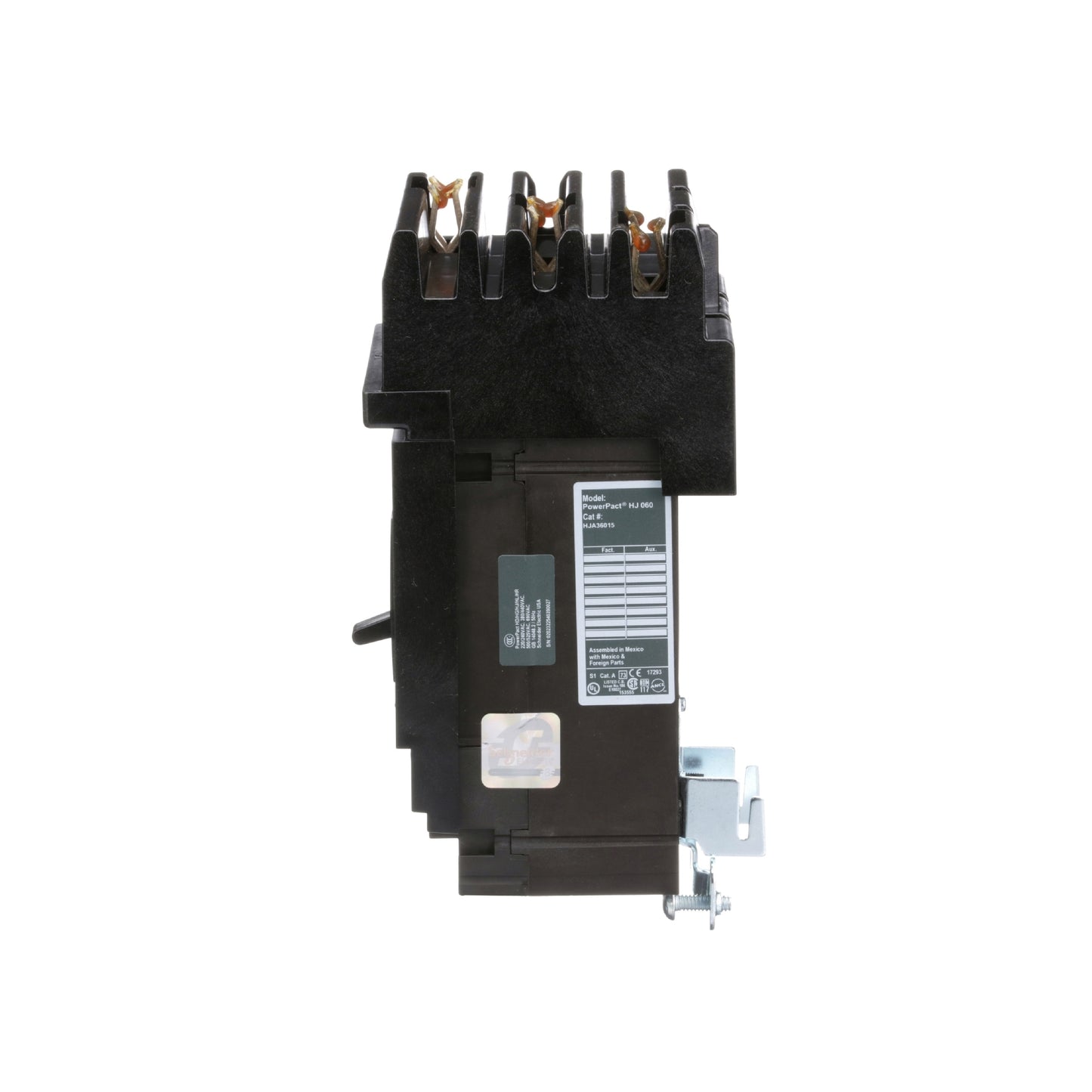 Interruptor termomagnético PowerPacT H, de 15A, 3 polos, 25kA a 600V, I-Line Schneider Electric HJA36015