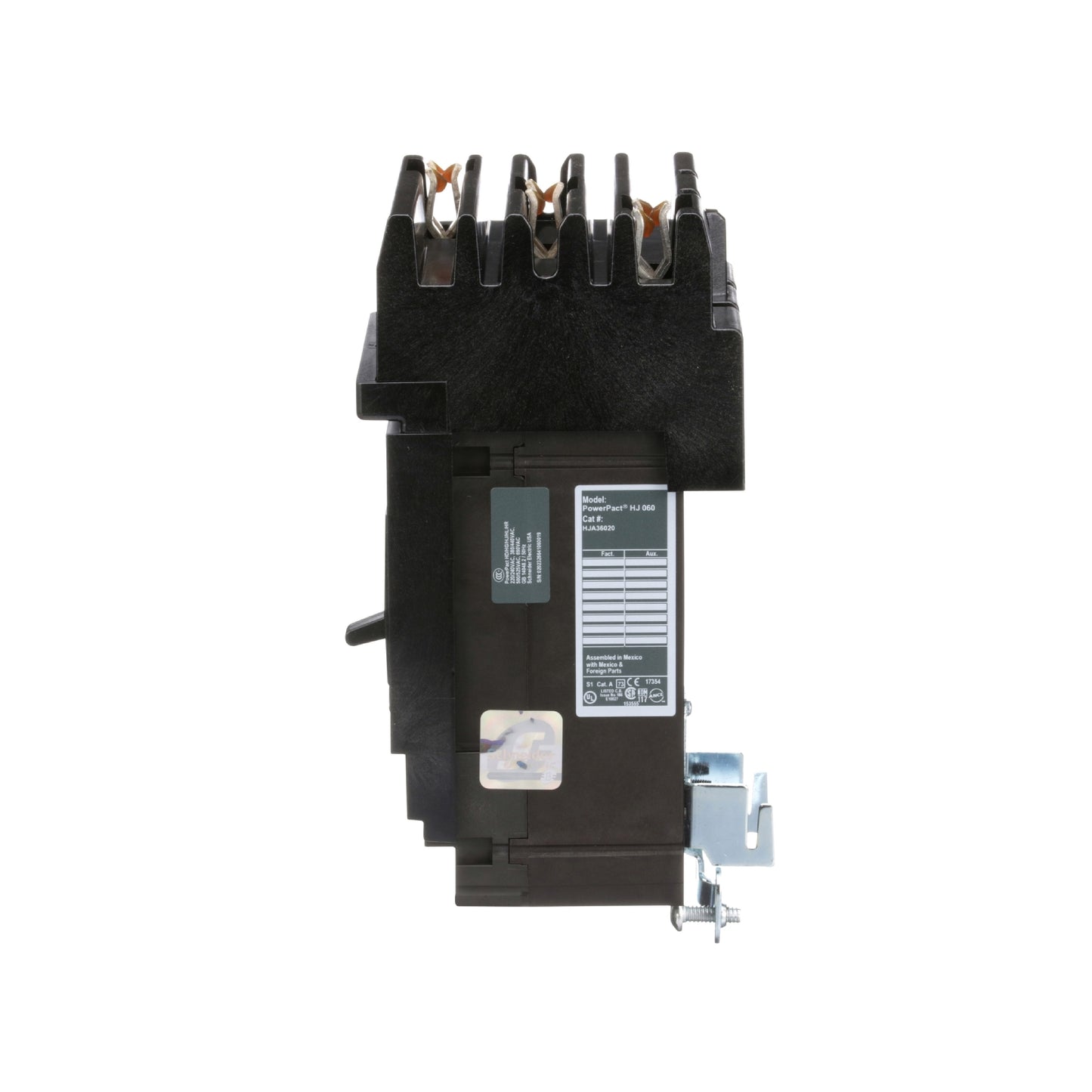 Interruptor termomagnético PowerPacT H, de 20A, 3 polos, 25kA a 600V, I-Line Schneider Electric HJA36020