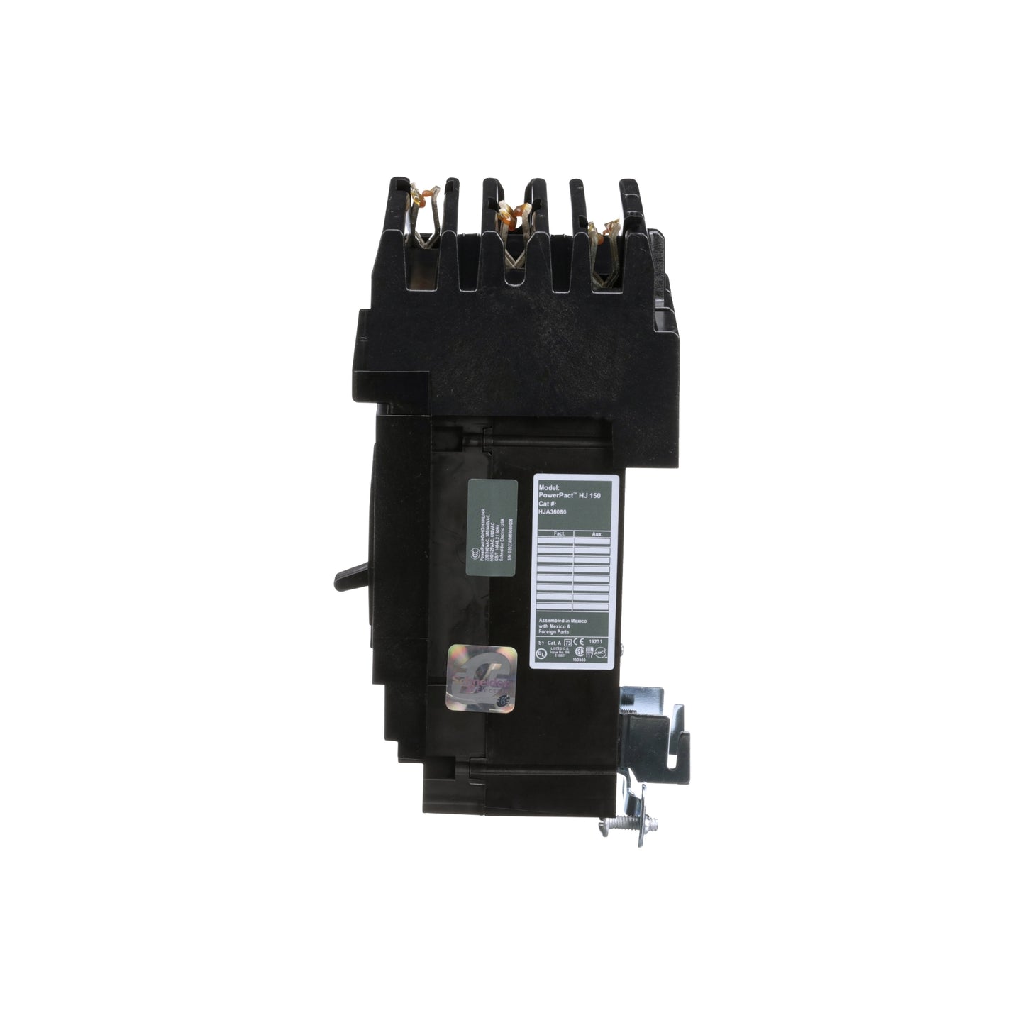 Interruptor termomagnético PowerPacT H, de 80A, 3 polos, 25kA a 600V, I-Line Schneider Electric HJA36080