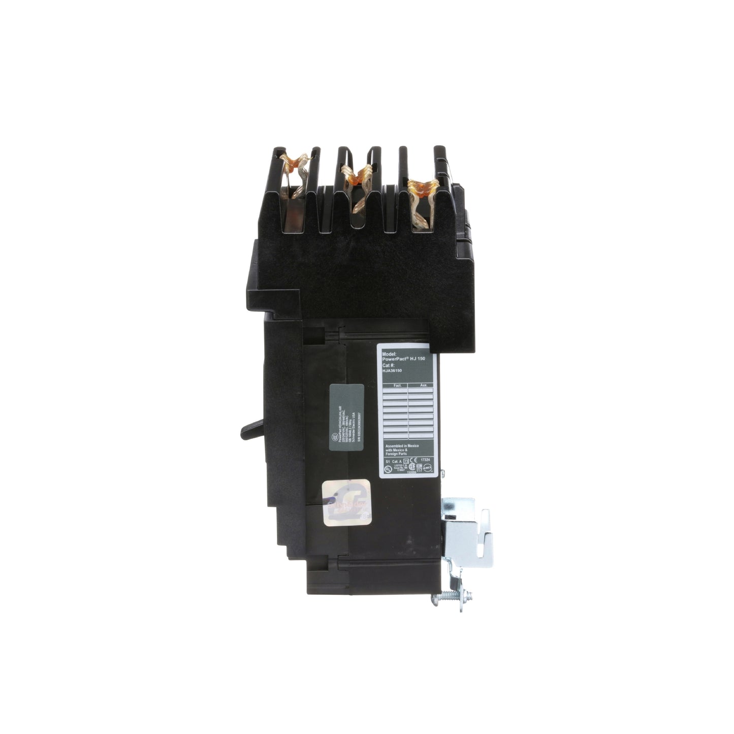 Interruptor termomagnético PowerPacT H, de 150A, 3 polos, 25kA a 600V, I-Line Schneider Electric HJA36150