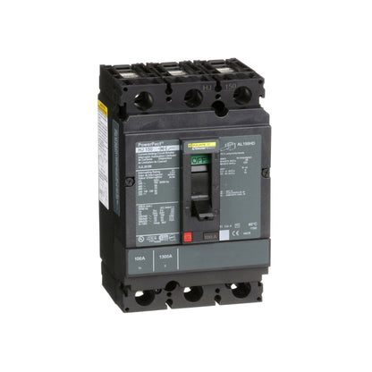 Interruptor termomagnético PowerPacT H, de 100A, 3 polos, 65kA a 600V, I-Line Schneider Electric HJL36100