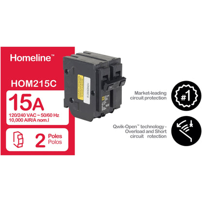 Homeline-Interruptor Miniatura Enchufable 10 kA 2x15 A Schneider Electric HOM215