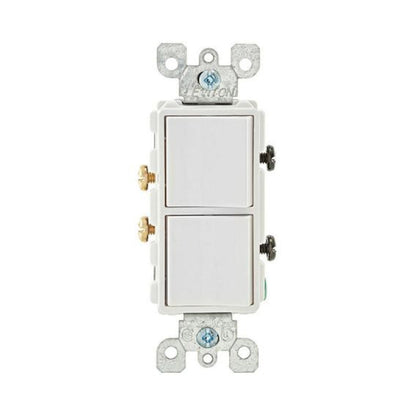 Apagador Doble 15A Blanco Decora Leviton