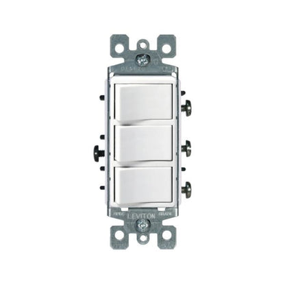 Apagador Triple 15A 120V Blanco Decora Leviton