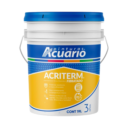 Impermeabilizante Acriterm Fibratado 3 años 19 Lts Terracota Acuario