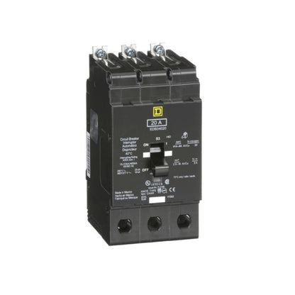 Interruptor Atornillable Marco E 3P 20A 480Y/277 Vca 18/25kA Square D Schnieder Electric EDB34020