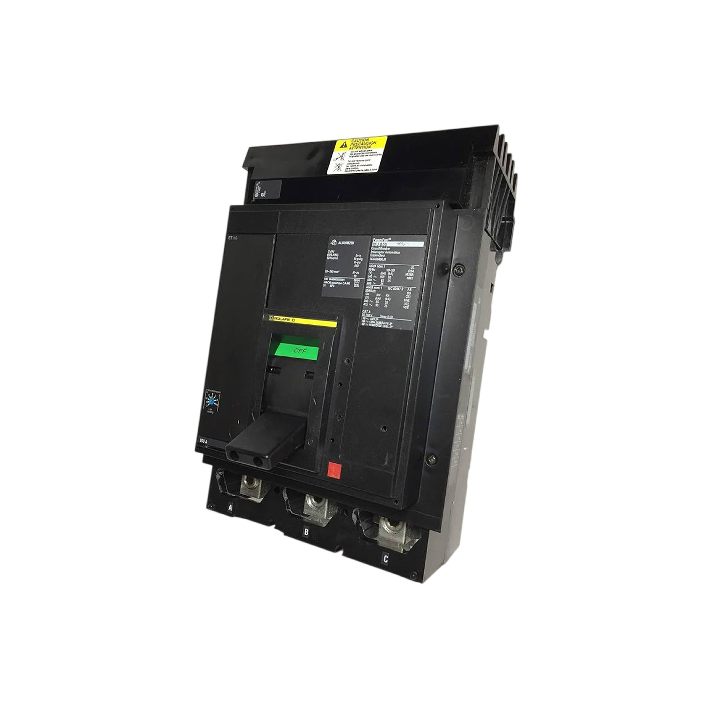 Interruptor Electrónico Power Pact M 3P 300 a 800 A con Zapatas Schneider Electric MGL36800E10