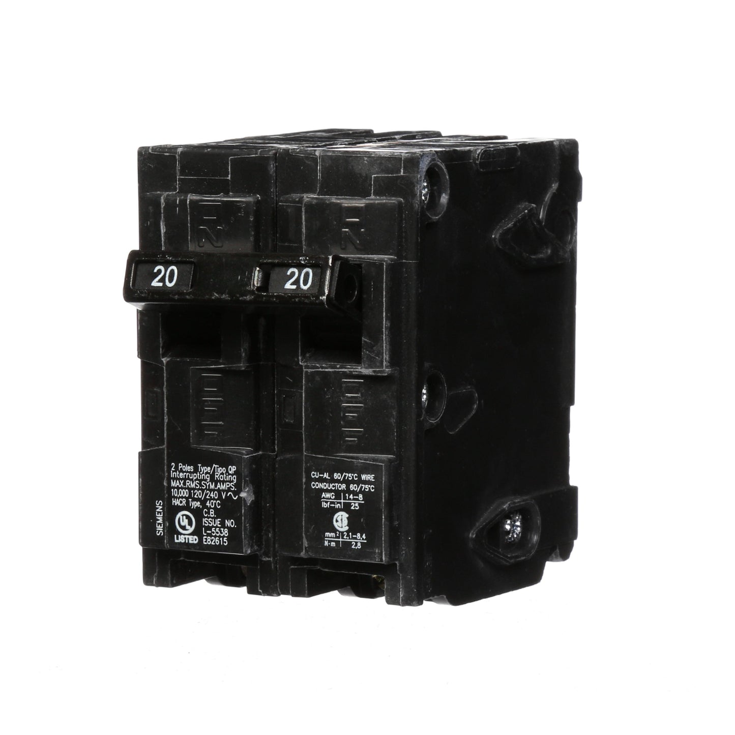 Interruptor Enchufable Homeline 2 Polos 20 A Square D Schneider Electric HOM220