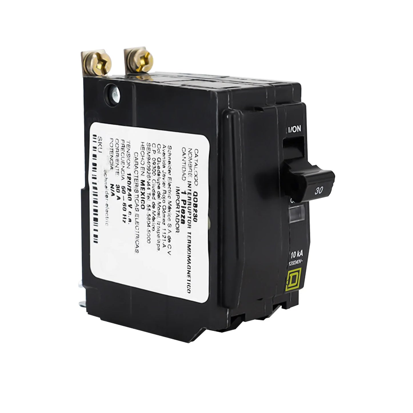 Interruptor Termomagnético 2 Polos 30 A Square D Atornillable Schneider Electric QOB230