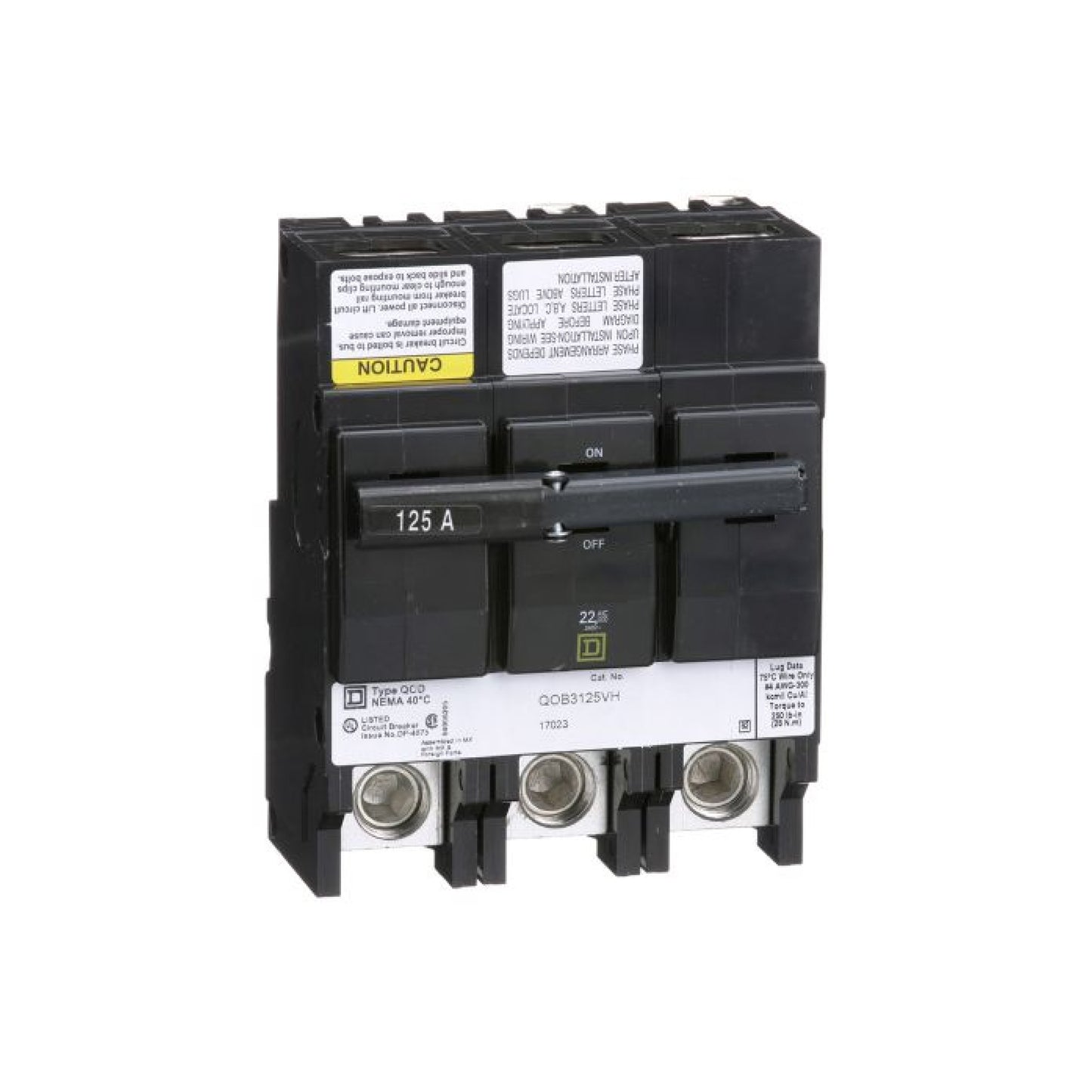 Interruptor Termomagnético 3 Polos 125 A Atornillable Schneider Electric QOB3125VH