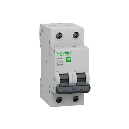 Interruptor Termomagnético Easy9 2 Polos 32 A Curva C Riel Din Schneider Electric EZ9F56232