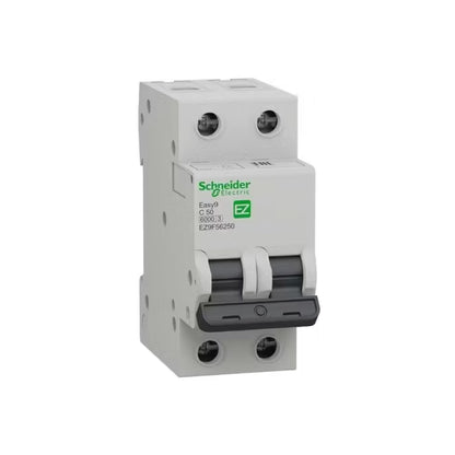 Interruptor Termomagnético Easy9 2 Polos 50 A Curva C Riel Din Schneider Electric EZ9F56250