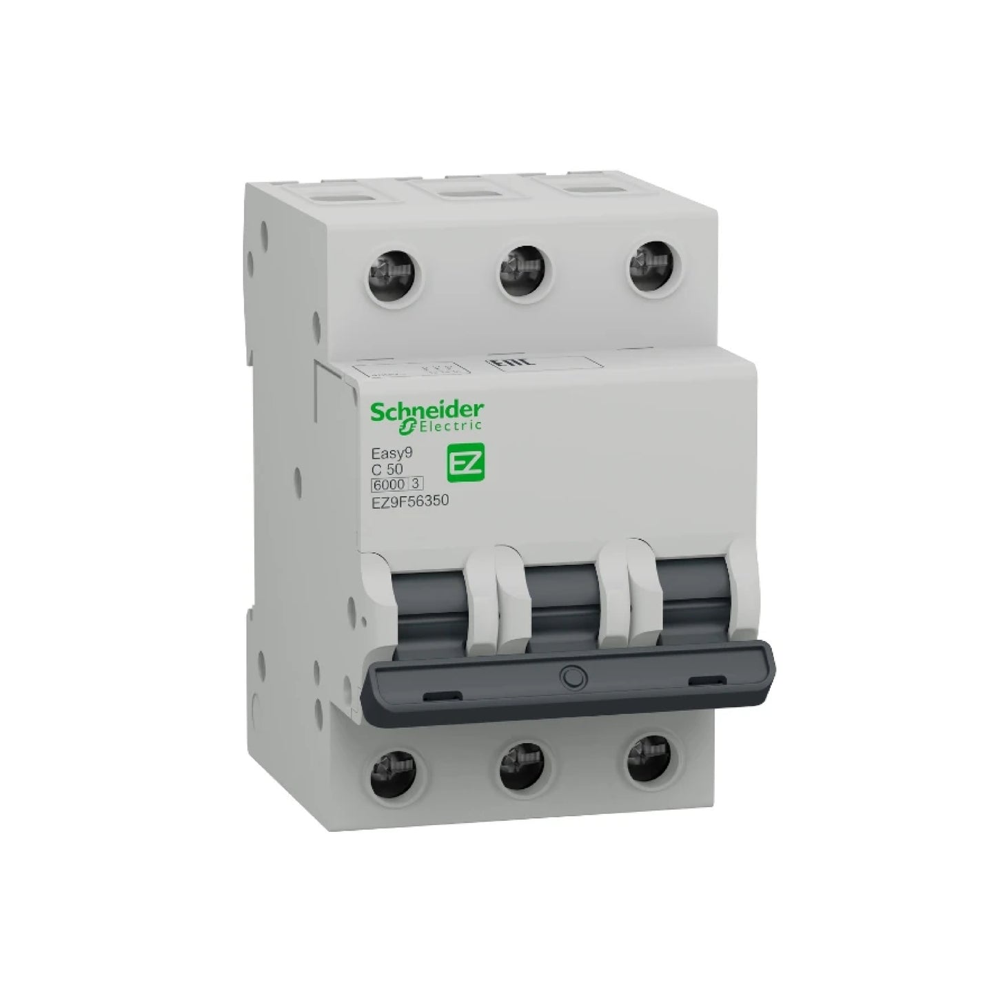 Interruptor Termomagnético Easy9 3 Polos 50 A Curva C Riel Din Schneider Electric EZ9F56350