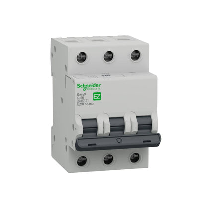 Interruptor Termomagnético Easy9 3 Polos 50 A Curva C Riel Din Schneider Electric EZ9F56350