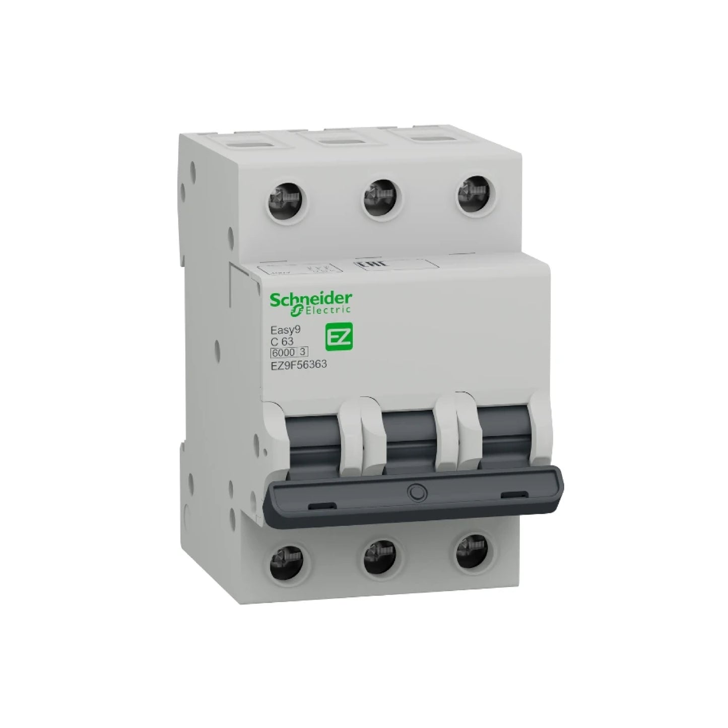 Interruptor Termomagnético Easy9 3 Polos 63 A Curva C Riel Din Schneider Electric EZ9F56363