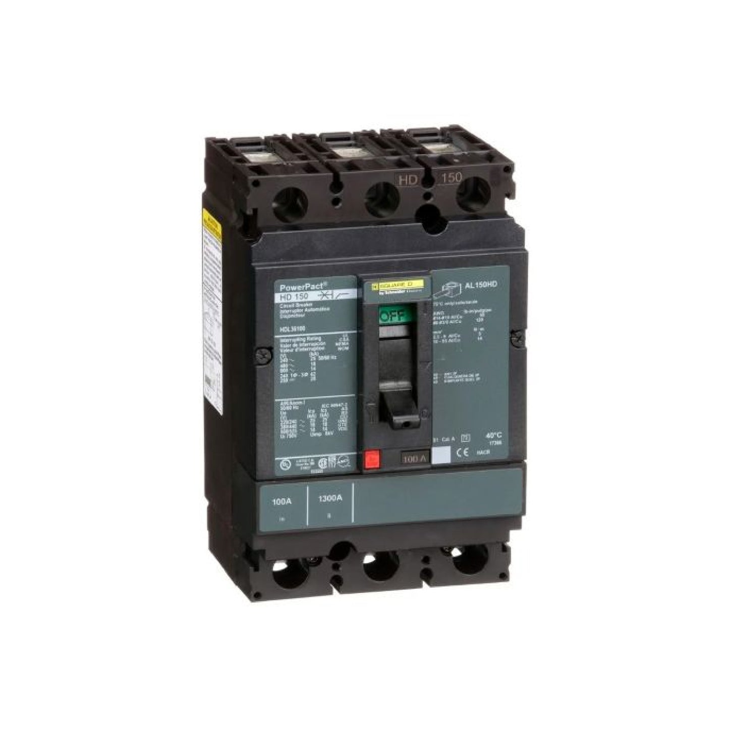 Interruptor Termomagnético Power Pact H 3P 100 A con Zapatas Schneider Electric HDL36100