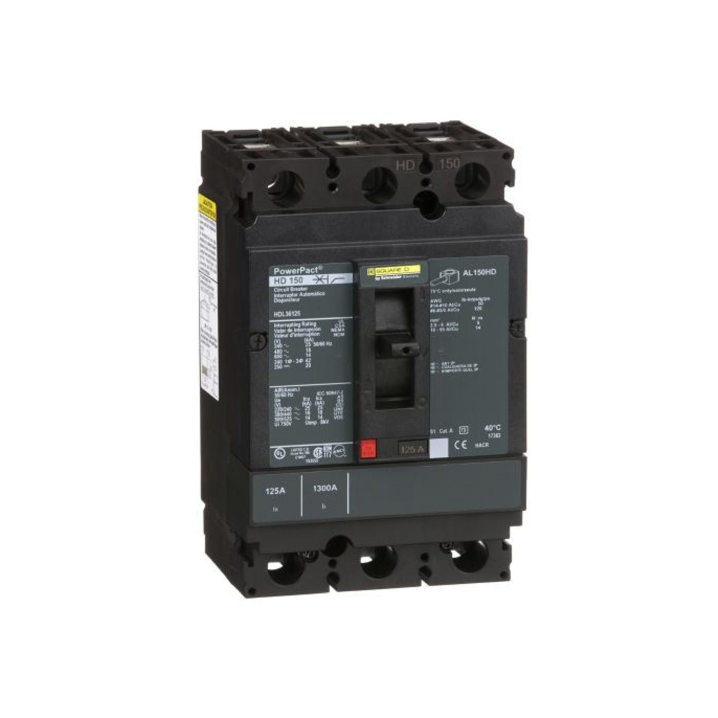 Interruptor Termomagnético Power Pact H 3P 125 A con Zapatas Schneider Electric HDL36125