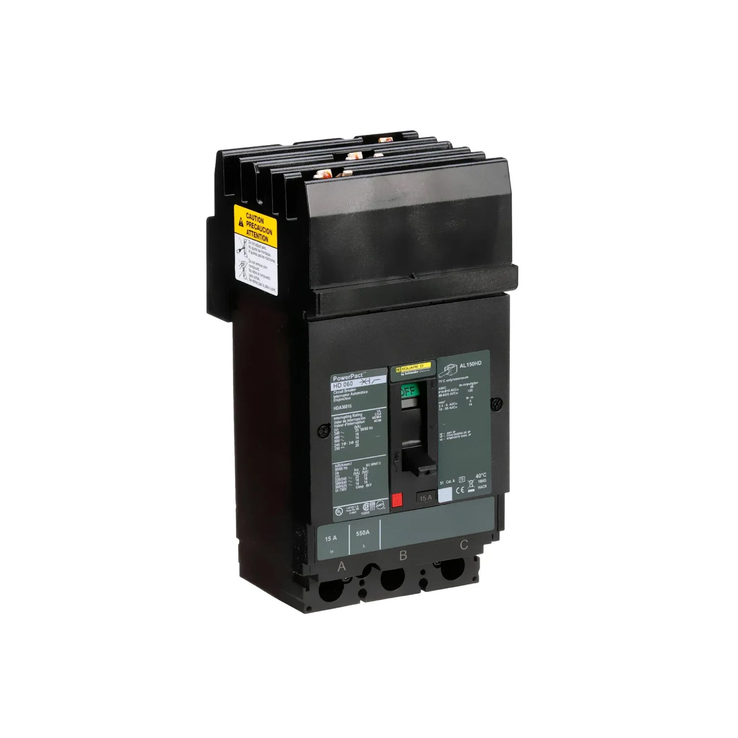 Interruptor Termomagnético Power Pact H 3P 15 A I-Line Schneider Electric HDA36015