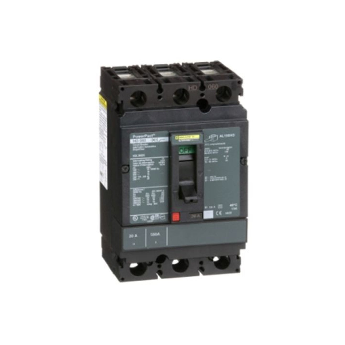 Interruptor Termomagnético Power Pact H 3P 20 A con Zapatas Schneider Electric HDL36020