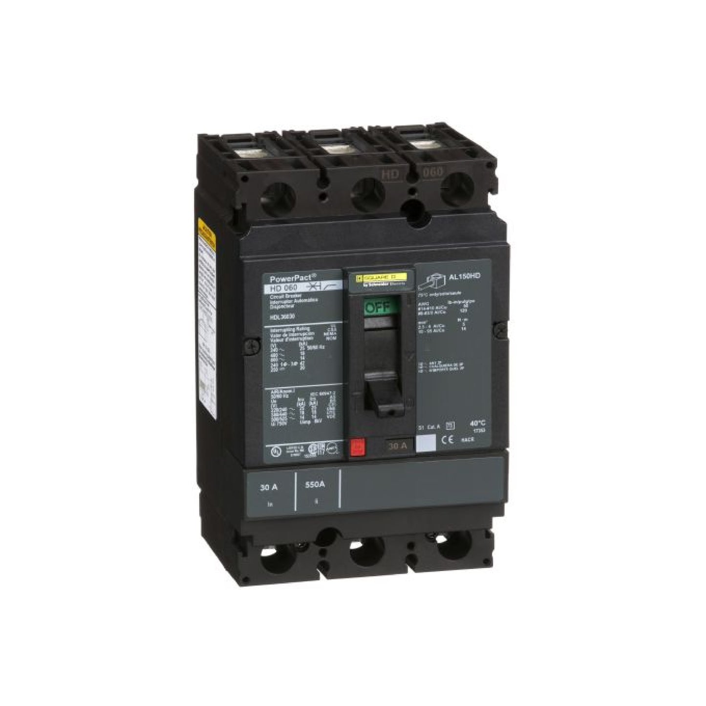 Interruptor Termomagnético Power Pact H 3P 30 A con Zapatas Schneider Electric HDL36030