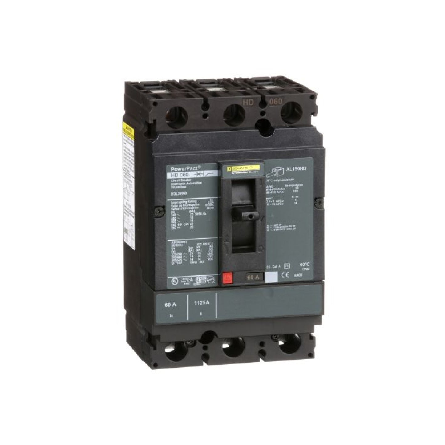 Interruptor Termomagnético Power Pact H 3P 60 A con Zapatas Schneider Electric HDL36060