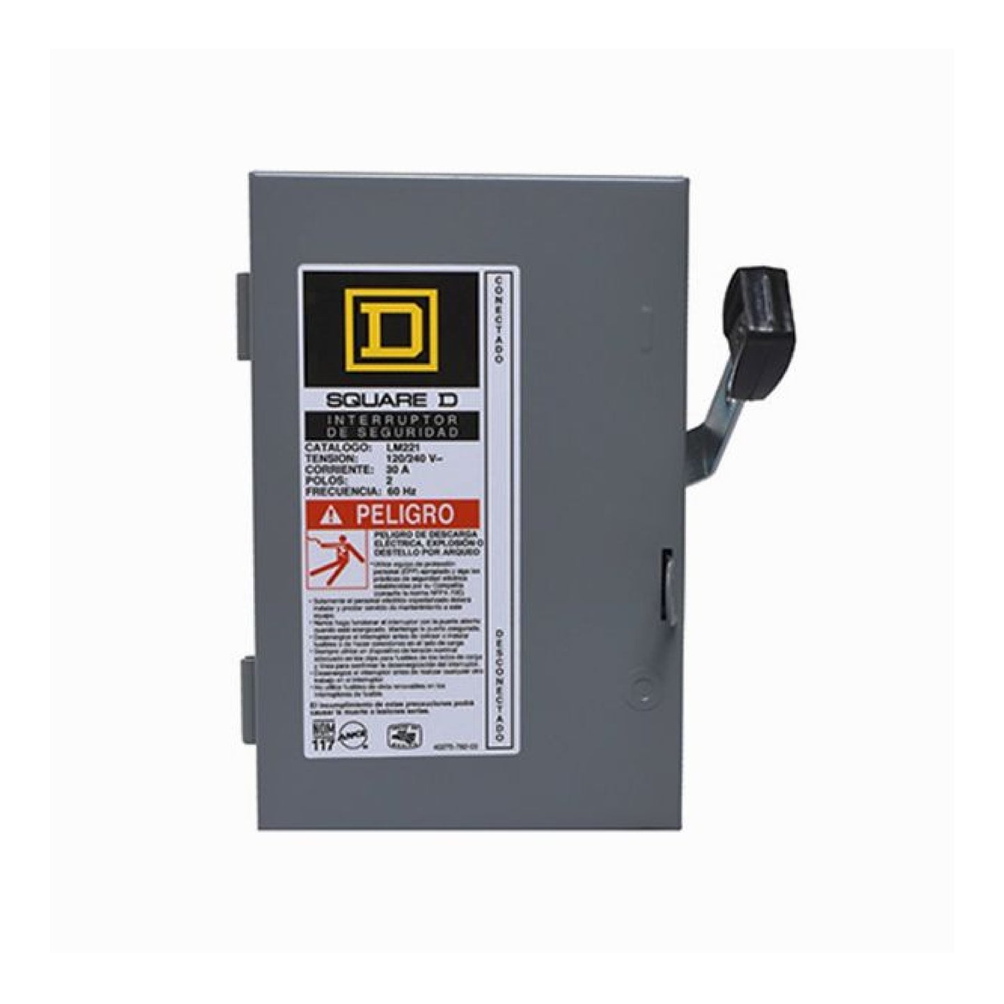 Interruptor de Seguridad 2 Polos 30A Square D Schneider Electric LM221