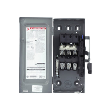 Interruptor de Seguridad con Porta Fusibles 3 Polos 60 A 4H 3F NEMA 1 Neutro Square D Schneider Electric D322N